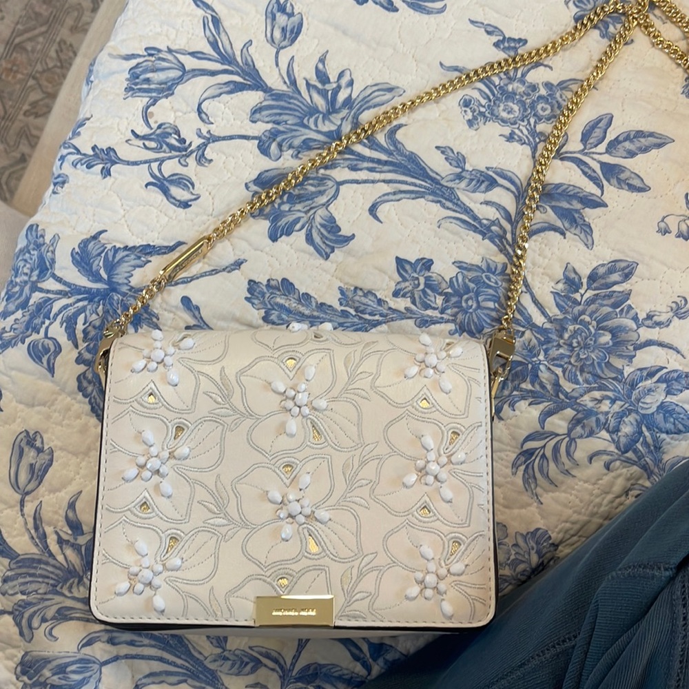 White floral Michael Kors crossbody bag